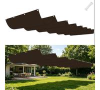 Voile d'ombrage Retractable 2.6 x 4.6 m Protection Solaire, Anti-UV, Contre Le Vent, Résistant à l'eau, Anti-Déchirure Rétractable Voile Ombrage Vague pour Pergola Piscin, Brun