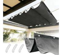 Voile d'ombrage Retractable à Vagues avec œillets et Corde, Toile pergola rectangulaire imperméable Anti-UV et indéchirable pour terrasse-Darkgrey||180x400cm(71x157in)