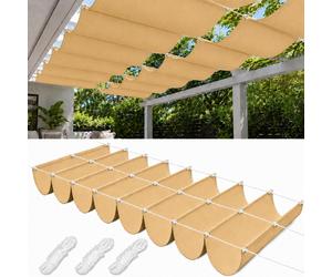 Voile d'ombrage rétractable avec œillets, protection UV 95%, résistant aux intempéries, imperméable, pour protéger du soleil sur terrasse ou pergola, couleur kaki, dimensions 2x3 mètres