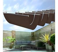 Voile d'ombrage rétractable avec motif ondulé en forme de U pour bloquer 85 % des rayons UV, pour extérieur, jardin et terrasse