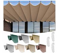 Voile d'ombrage rétractable imperméable, housse de pergola ondulée, auvent en polyester pour terrasse, cour et terrasse, protection contre le vent et les UV