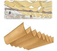 Voile d'ombrage rétractable ondulée - Housse en tissu imperméable en polyester - Protection contre le vent pour extérieur, terrasse, cour, terrasse