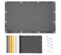 Voile d'Ombrage Robuste Imperméable Gris Foncé Rectangulaire 98% Protection UV Auvent Terrasse Extérieur 0.6x5.5M avec Œillets et Cordes pour Jardin Cour