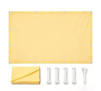 Voile d'Ombrage Robuste Imperméable Protection UV 1.3x1.9M Jaune Rectangulaire Auvent Extérieur avec Œillets et Cordes pour Jardin Terrasse Pelouse Fête