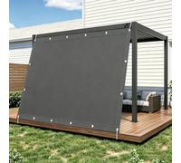 Voile D'ombrage Terrasse,Toile D'ombrage Rectangulaire Imperméable 230x450CM/2.3x4.5m Toile Solaire Voile,Voiles Ombrages Résistant aux UV avec Oeillets Cordons pour Jardin,Camping,Balcon-Gris Foncé