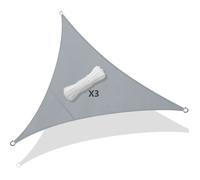 Voile d'ombrage Triangle Imperméable VOUNOT - Gris - 3x3x3m - Anti-UV - Cordes de fixation incluses
