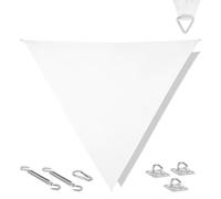 Voile d'ombrage triangulaire - 360 cm - blanc | kit inox inclus