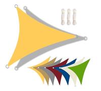 Voile D'ombrage Triangulaire 3x3x3m 5x5x5m Toile Ombrage Imperméable Anti-UV, Auvent Avec Cordes Et Anneau En D, Filet D'Ombrage Pare-Soleil Pour Jardin Terrasse Balcon Pergola(Yellow,3.6x3.6x3.6m)