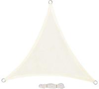 Voile d'ombrage triangulaire 4 x 4 x 4 m, couleur crème, en HDPE
