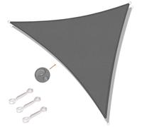 Voile d'ombrage triangulaire 5x5 m en canevas imperméable anti-UV pour jardin et terrasse installation facile avec kit de fixation