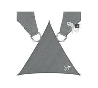 Toile d'ombrage - TECTAKE - Voile d'ombrage triangulaire en polyéthylène, cordes de tension comprises, 4 x 4 x 4 m - Gris