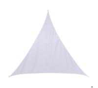 Voile d'ombrage triangulaire ""Curacao"" blanc 5x5x5m en polyester - Hespéride