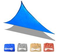 Voile d'ombrage triangulaire de 5 x 5 m, anti-UV pour extérieur, terrasse, balcon et jardin, imperméable, durable, avec corde, pour une protection ultime et une installation facile - Bleu