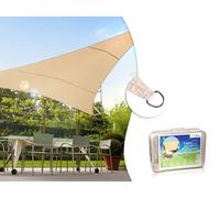 GreenBlue Voile d'ombrage GB500 Triangle 3,6 m Protection UV Crème