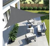 Voile d'ombrage triangulaire, dimensions 3,6 x 3,6 x 3,6 mètres, imperméable, couleur anthracite, en polyester PES, protection UV 95%