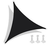 Voile d'ombrage triangulaire imperméable, 7,8 x 7,8 m, protection UV pour terrasse, balcon et jardin, noir pour protection solaire et relaxation