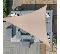 Voile d'ombrage triangulaire, imperméable, dimensions 3,6 x 3,6 x 3,6 mètres, couleur taupe, protection UV 95%, polyester