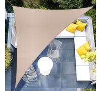 Voile d'ombrage triangulaire, imperméable, dimensions 3x3x4,25 mètres, couleur taupe, protection UV 95%, polyester