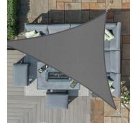 Voile d'ombrage triangulaire, imperméable, dimensions 4x4x4 mètres, couleur anthracite, protection UV 95%, en polyester