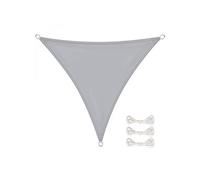 Voile d'ombrage triangulaire imperméable et anti-UV - 5 x 5 x 5 m - Gris -