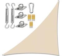 Voile d'ombrage triangulaire imperméable et anti-UV pour jardin, terrasse, camping avec kit de fixation complet, 2 x 2 m