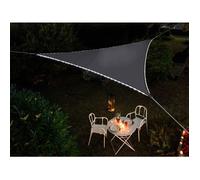 Voile d'ombrage triangulaire leds solaires 3,6 x 3,6 x 3,6 m ardoise - jardiline