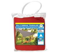 TERRE JARDIN Voile d'Ombrage Triangulaire Imperméable Anti-UV - Toile Ombrage Extérieur pour Terrasse, Jardin, Pergola et Balcon - Ombrière Résistante avec Cordes - 5 mètres - Rouge