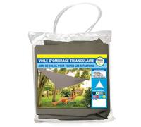 Voile d'ombrage triangulaire - TERRE JARDIN - Gris - Marron - Polyester - 1.8 kg - Décoratif - Protection UV