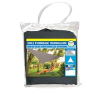 Voile d'ombrage triangulaire - TERRE JARDIN - Gris - Polyester - 1.8 kg - Décoratif - Protection solaire