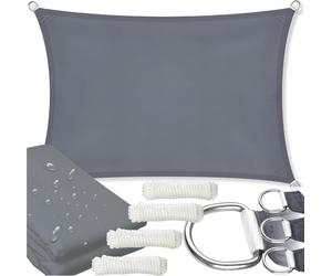 Voile d'ombrage Voile d'ombrage étanche UV Gris Jardin 6x3 m