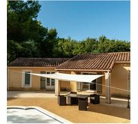 WERKA PRO g/m2 11119- Tenda parasole da 160 g/m2, quadrata, 5 x 5 m, per balcone, terrazza e Giardino, Beige