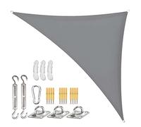 Voile d'ombre triangulaire Sunal, 4 x 4 x 5,7 m, kit de fixation inclus, polyester PES, imperméable, cordes de fixation, protection solaire balcon, jardin, terrasse