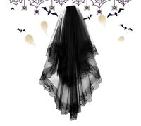 Voile Noir Une Coiffe Gothique Courte avec peigne,