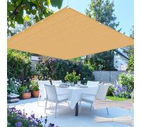 Voile Ombrage 150 x 525 cm HDPE Respirant, Anti 95% UV, Contre Le Vent, Respirant, Perméable à L’Eau, Couverture de Tissu D'Ombre avec Cordes pour Balcon, Extérieur, Jaune Sable