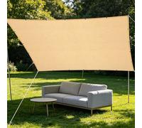 Voile Ombrage 2.6 x 2.7 m Anti UV Filet de Protection Solaire pour Le Camping avec Œillets pour Serre Jardin Couverture Potager Terrasse, Couleur Crème