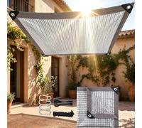 Voile Ombrage 75% Aluminium 0.8 x 5m pour Chien Protection Solaire | 75% Aluminium Réfléchissant, Tissu Respirant, Blocage UV/Chaleur, avec Œillets & Cordes, pour Jardin, Terrasse, Voiture