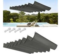 Voile Ombrage 95x140cm Imperméable, Protection UV Solaire Voiles d'ombrage Rétractable Tailles Personnalisables pour Jardins Terrasse Pergola, Gris Clair