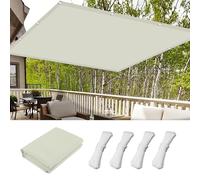 Voile Ombrage Ajourée Tissu d'ombrage 0.6 x 2.6 m UV Protection Filet d'ombrage Voiles avec Oeillets et Cordons pour Patio Jardin Terrasse, Blanc cassé
