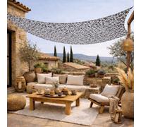 Voile d'ombrage camouflage, filet rectangulaire pour terrasse, jardin, toile résistante UV - 3 x 4 m - Gris - Linxor