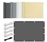 Voile Ombrage Carré/Rectangulaire Imperméable 1.6x5m Voile D'ombrage avec œillets UV à 95% Toile D'ombrage pour Patio Jardin Terrasse Extérieur, Balcon et Pergola Gris foncé