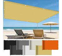 Voile Ombrage d'ombrage 2.6 x 5.5 m Tissu Polyester UV Protection avec Oeillets Toile Imperméable pour Terrasse Extérieure et Pelouse, Jaune Sable