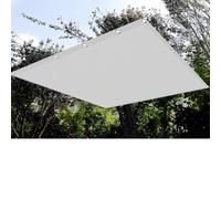 Voile Ombrage d'ombrage 3.6 x 5.5 m Tissu Polyester UV Protection avec Oeillets Filet Protection Solaire pour Extérieur Camping et Pelouse, Blanc