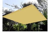 Voile Ombrage d'ombrage 7.4 x 8 m Tissu Polyester UV Protection avec Oeillets Filet Protection Solaire pour Extérieur Camping et Pelouse, Jaune Sable