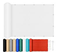 Voile Ombrage Rectangulaire 70 x 800 cm, Résistante Aéré Respirante en HDPE - UV Protection, Toile Ombrage HDPE Respirant pour Balcon Terrasse Exterieur Patio Piscine, Blanc