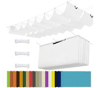 Voile Ombrage Retractable Vague 1.7 x 6 m Imperméable, Protection UV, Protection Solaire, Indéchirable, Pergola de Rechange avec Œillets et Corde, pour Jardin Terrasse, Blanc