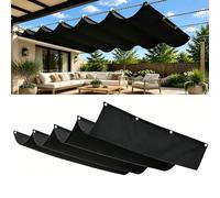Voile Ombrage Rétractable Vague 1 x 1.6 m Rectangulaire Imperméable Anti-UV et Indéchirable Contre Le Vent Toile Ombrage Imperméable pour Patio Jardin Terrasse, Noir