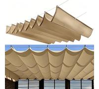 Voile Ombrage Rétractable Vague 100 x 100 cm Réglable, Protection Solaire, Imperméable Pergola Résistante Aux UV Voile-D'Ombrage Rétractable Vague pour Extérieur Jardin, Kaki