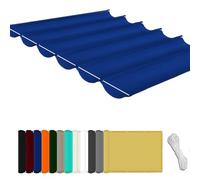 Voile Ombrage Rétractable Vague 3.4 x 4.1 m Anti-UV Protection Solaire Voile-D'Ombrage Filet Bâche Ombrage avec Cordes pour Jardin Terrasse Extérieur Pergola Balcon Patio, Bleu Foncé