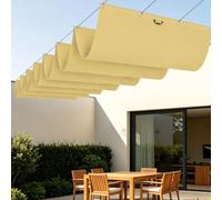 Voile Ombrage Rétractable Vague 600 x 400 cm Toile Imperméable Toile Ombrage Imperméable Multi Couleur Taille Toiles pour Patio Balcon Jardin Terrasse Extérieur, Jaune Sable