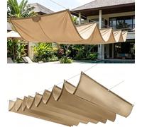 Voile Ombrage Rétractable Vague 80 x 280 cm sur Mesure, Réglable, Couverture D'Ombre, de Protection UV et Indéchirable Voile Solaire Pare-Soleil pour Extérieur Jardin, Kaki